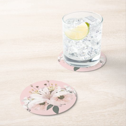 Bridal Floral Runder Pappuntersetzer (Vor Ort)