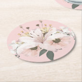 Bridal Floral Runder Pappuntersetzer (Angewinkelt)