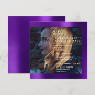 Bridal Foto Abschluss Geburtstagskleidung Metallic Einladung