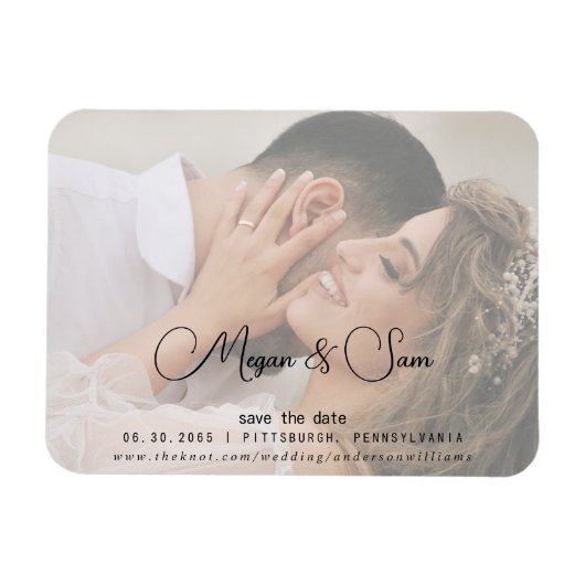 Bridal-Foto-Skriptnamen Hochzeitsskripte speichern Magnet (Horizontal)