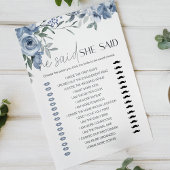 Bridal Game Er sagte, sie sagte dutzy blauen Blume