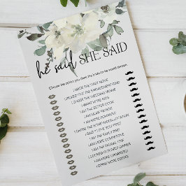 Bridal Game sagte er, sie sagte Elfenbeinweiß