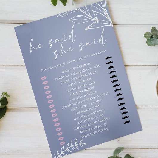 Bridal Game sagte, sie sagte Periwinkle Blume