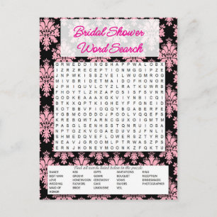 Bridal game- Word shower search- Einladungspostkarte