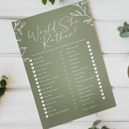 Bridal Game würde sie lieber grüne Blume sagen