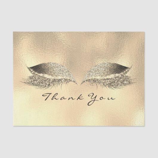 Bridal Gold Glitzer Vielen Dank Eyes Metallic Seidenpapier (Vorderseite)
