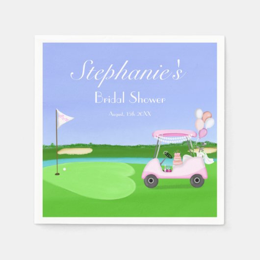 Bridal Golf Brautparty Brunch Serviette (Vorderseite)