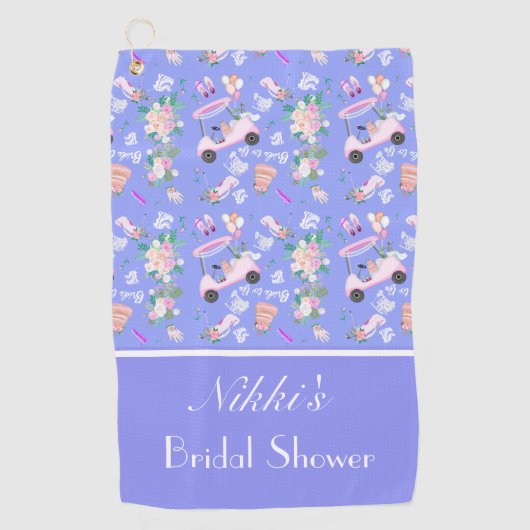 Bridal Golf Brautparty Nahtloses Muster Golfhandtuch (Vorderseite)