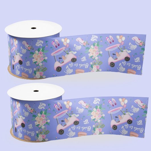 Bridal Golf Brautparty Nahtloses Muster Satinband