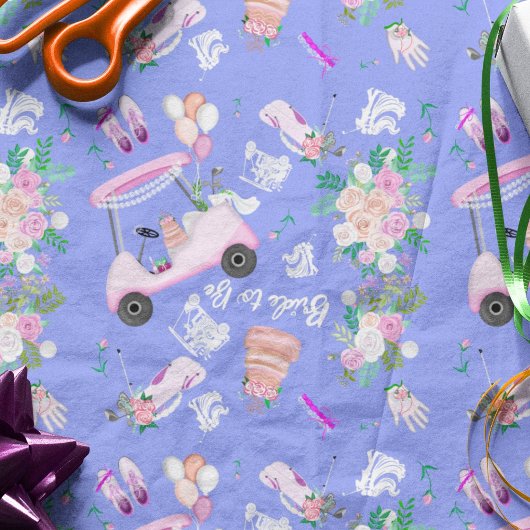 Bridal Golf Brautparty Nahtloses Muster Seidenpapier