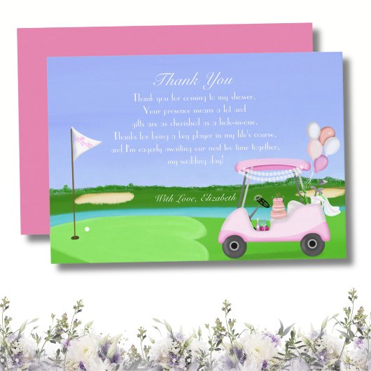 Bridal Golf Cart Brautparty Brunch Party Dankeskarte