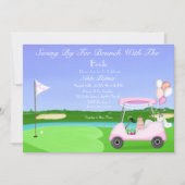 Bridal Golf Cart Brautparty Brunch Party Einladung (Vorderseite)