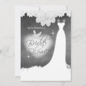 Bridal Gown auf Chalkboard mit Lace & White Dove Einladung (Vorderseite)