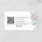 Bridal Gown Blooming Florals QR-Code Visitenkarte (Rückseite)