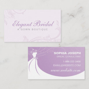Bridal Gown Boutique Lila Lavender Business Card Visitenkarte