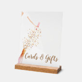 Bridal Gown Brautparty Karten und Geschenke Acrylschild (Winkel)