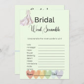 Bridal Gown Bridal Green Word Scramble Game Einladung (Vorne/Hinten)