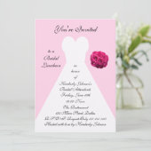 Bridal Gown Bridal Luncheon Einladung — Rosa (Stehend Vorderseite)