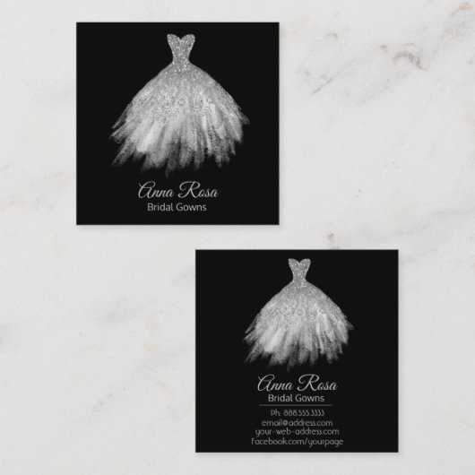*~* Bridal Gown Hochzeitskleider Quadratische Visitenkarte (Vorne/Hinten)