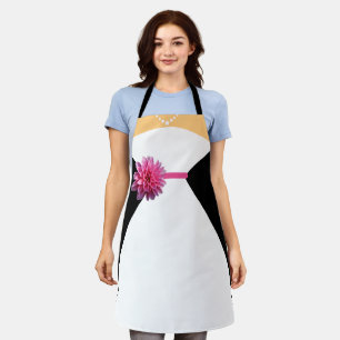 Bridal Gown mit Pink-Blume und Perlen Schürze