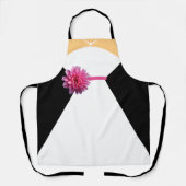 Bridal Gown mit Pink-Blume und Perlen Schürze (Vorderseite)