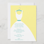 Bridal Gown on Hanger- Yellow, Pink & Blue Einladung (Rückseite)