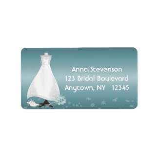 Bridal Gown Türkis Label Adressaufkleber