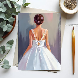 Bridal Gown | White Lace Dress Watercolor Postkarte