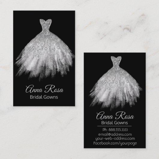 *~* Bridal Gowns Wedding Dress Visitenkarte (Vorne/Hinten)