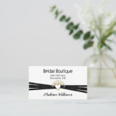 Bridal Heart und Black Ribbon Visitenkarte (Stehend Vorderseite)