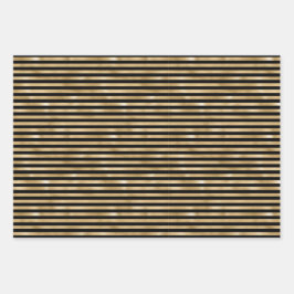 Bridal Hochzeit am Geburtstag in Schwarz und Gold  Geschenkpapier Set