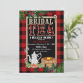 Bridal Holiday Tea & Brunch Elegante Rustikal Kari Einladung (Stehend Vorderseite)