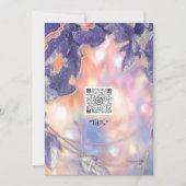 BRIDAL HOLOGRAPH MODERN LEAFS WREATH QR LOGO EINLADUNG (Vorderseite)
