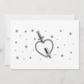 Bridal Itinerary Bachelorette Rock'n'Roll Heart Einladung (Rückseite)