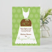 Bridal Kitchen Shower - Limone Schürze Going Einladung (Stehend Vorderseite)