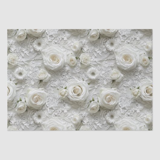 Bridal Lace und White Roses Seidenpapier (Vorderseite)