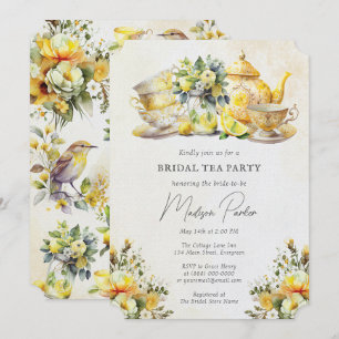 Bridal Lemon Tea Party Vintag Einladung