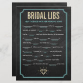Bridal Libs Junggeselinnen-Abschied Game Card (bla Einladung (Vorne/Hinten)