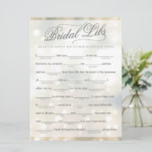 Bridal Libs Junggeselinnen-Abschied Game Card (ele (Stehend Vorderseite)