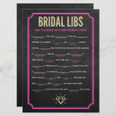 Bridal Libs Junggeselinnen-Abschied Game Card (pin Einladung (Vorne/Hinten)