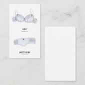 Bridal Lingerie Size Insert Card (Vorne/Hinten)