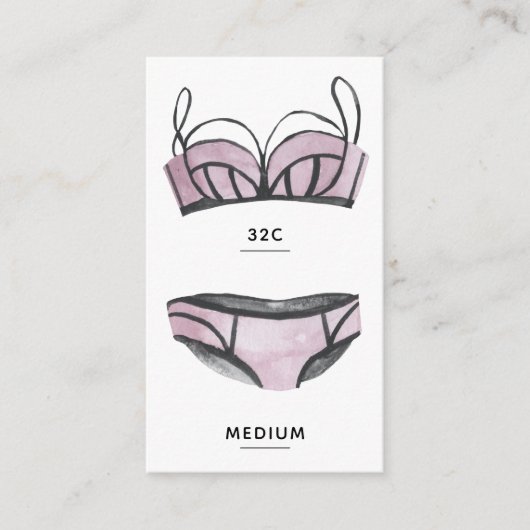 Bridal Lingerie Size Insert Card (Vorderseite)
