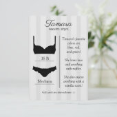 Bridal Lingerie Size Insert Card (Stehend Vorderseite)
