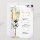 Bridal Lunch Lila Gold Brautparty Einladung (Vorderseite)