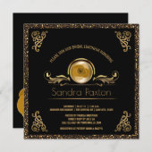 Bridal Luncheon Black Gold| Hochzeitliches Brautpa Einladung (Vorne/Hinten)