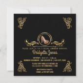 Bridal Luncheon Black Gold| Hochzeitliches Brautpa Einladung (Vorderseite)