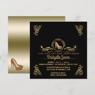 Bridal Luncheon Black Gold| Hochzeitliches Brautpa Einladung