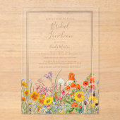 Bridal Luncheon Boho Wild Blume Brautparty Acryleinladungen (Vorderseite)