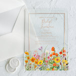 Bridal Luncheon Boho Wild Blume Brautparty Acryleinladungen<br><div class="desc">Bridal Luncheon Boho Wild Blume Brautparty Akryllische Einladungen mit hübschen Blume in Orange,  Gelb,  lila und Rosa auf einem undurchsichtigen Hintergrund mit Ihrer Bridal Duwer Einladung Informationen in der Mitte. Personalisieren Sie den Text in den Textfeldern,  indem Sie ihn bearbeiten. Für Sie entworfen von Evco Studio www.zazzle.com/store/evcostudio</div>