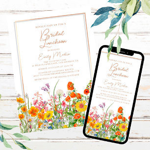 Bridal Luncheon Boho Wild Blume Brautparty Einladung